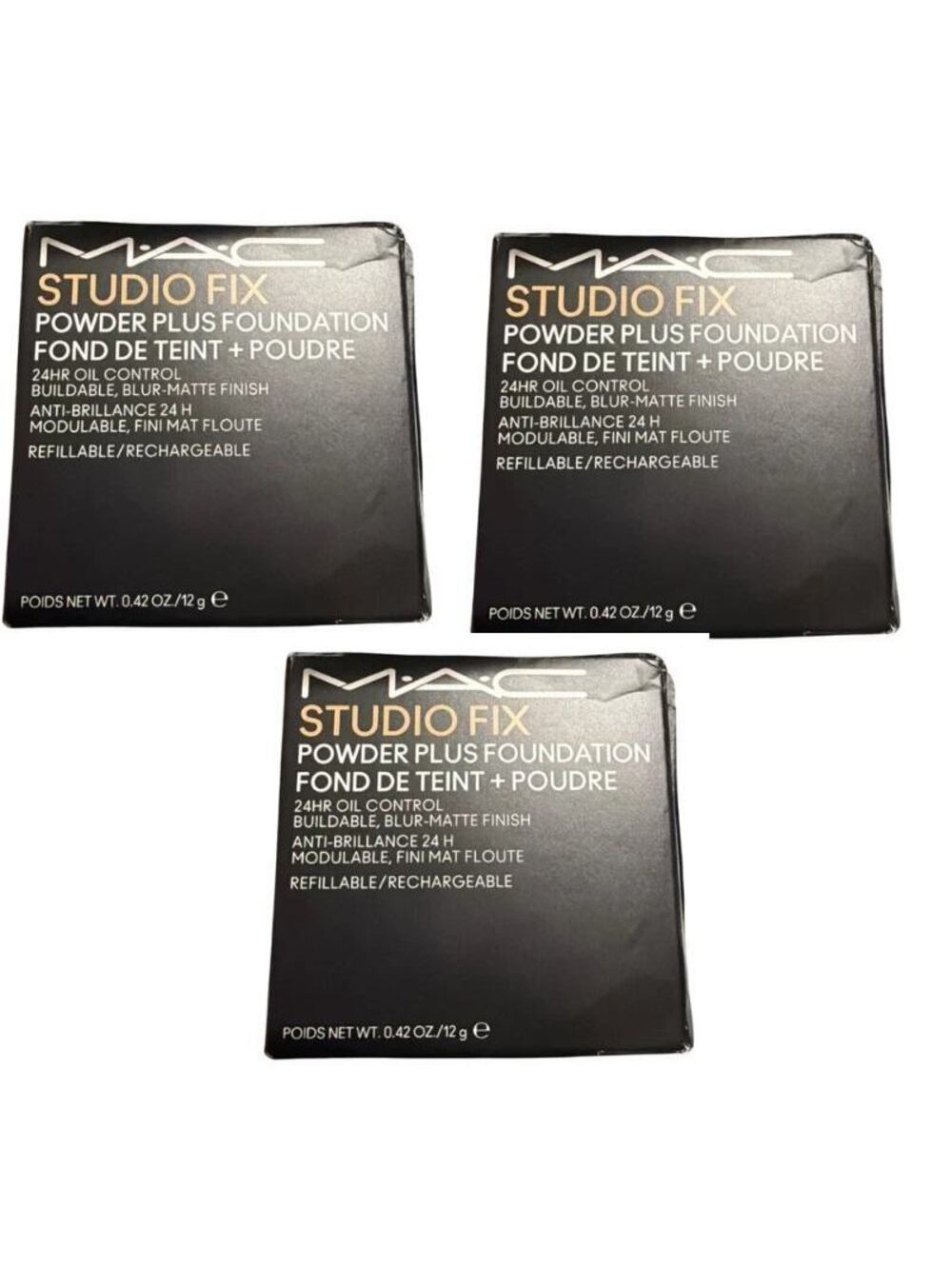 MAC Studio Fix Powder Plus Foundation C40 0.52 oz Full Size 3 Pack New